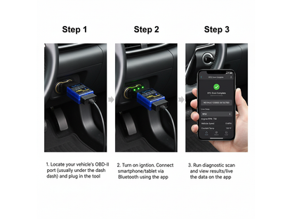 OBD2 scanner Bluetooth with clear engine light reset feature
