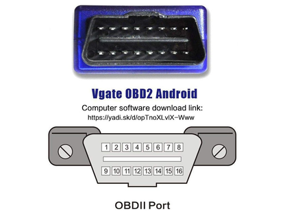 Side view of OBD2 scanner Bluetooth lightweight device