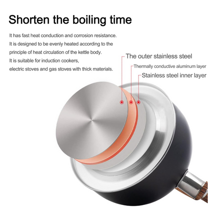 3L Smart Kettle Whistling Kettle (Stainless Steel)