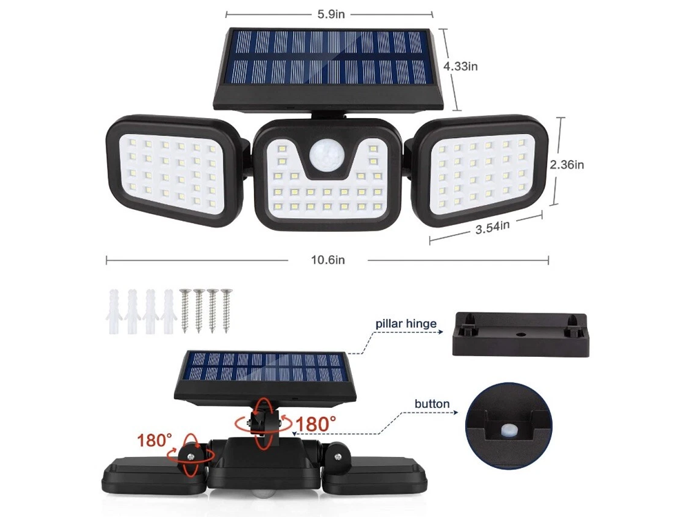 utdoor Solar Motion Sensor Light 74LED