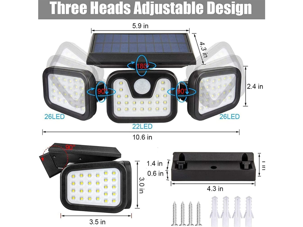 utdoor Solar Motion Sensor Light 74LED