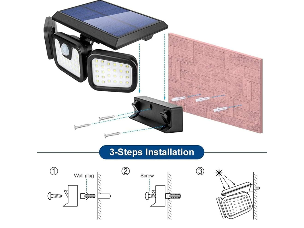utdoor Solar Motion Sensor Light 74LED