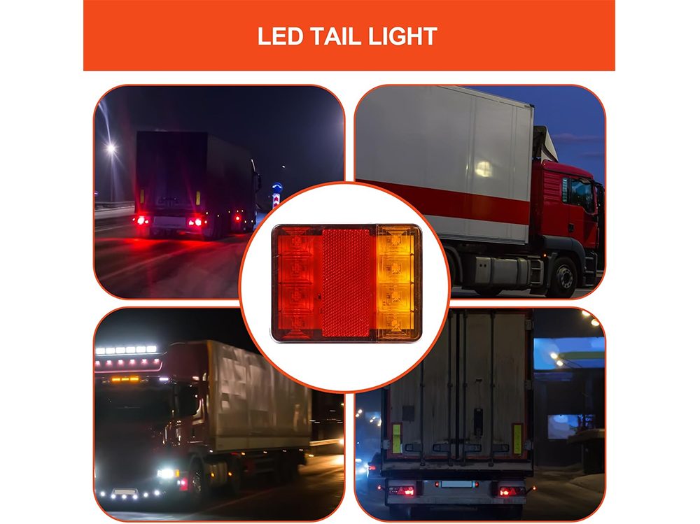 LED trailer tail lights mounted flush for embedded installation