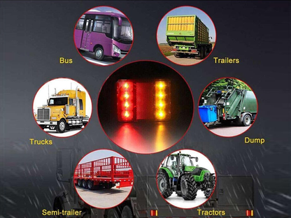 LED trailer tail lights mounted flush for embedded installation