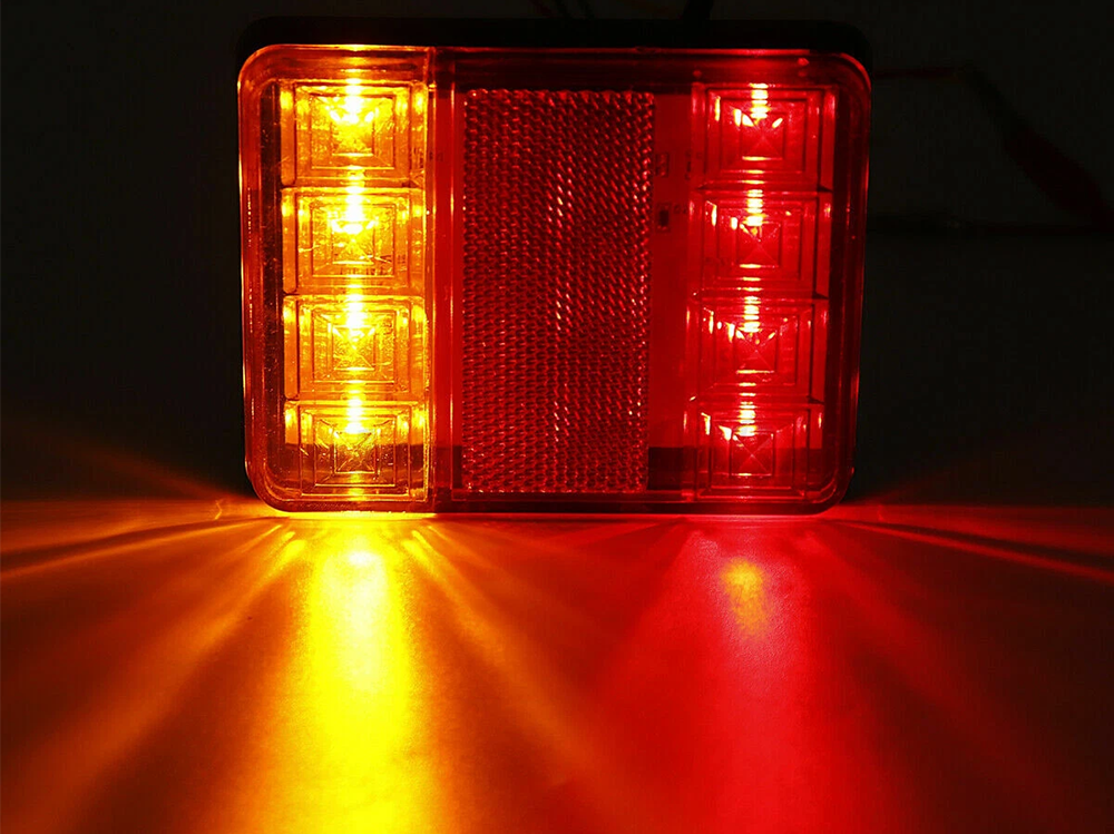 LED trailer tail lights mounted flush for embedded installation