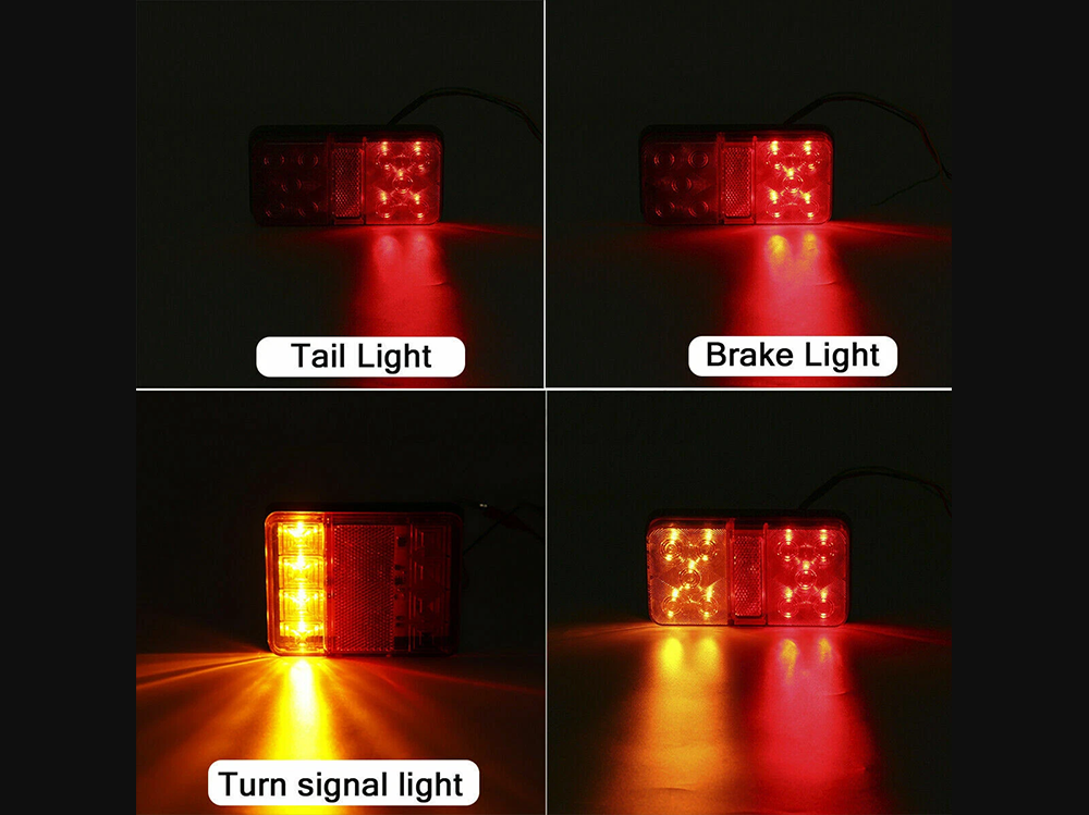 LED trailer tail lights mounted flush for embedded installation