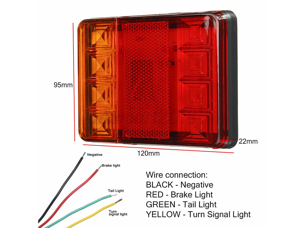 Waterproof ABS casing of LED trailer tail lights in outdoor setting