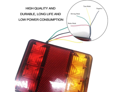 LED trailer tail lights wiring colours black red yellow green