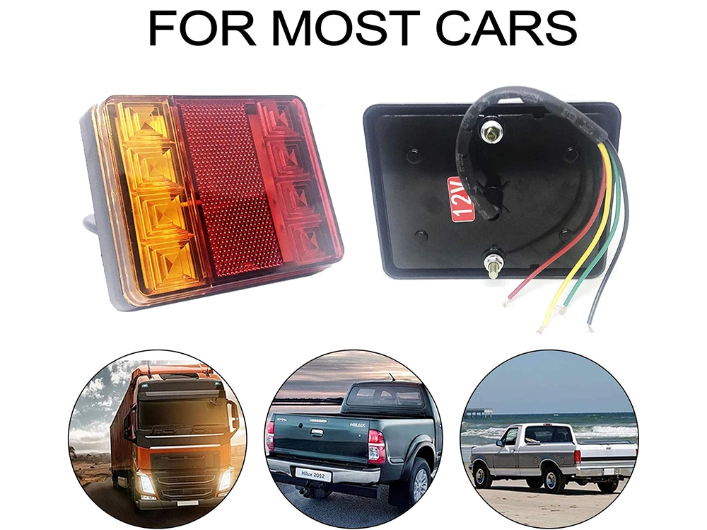 LED trailer tail lights mounted flush for embedded installation