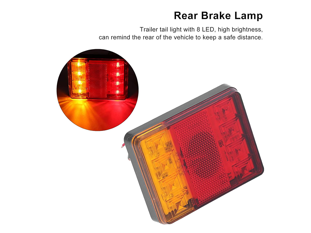 LED trailer tail lights mounted flush for embedded installation
