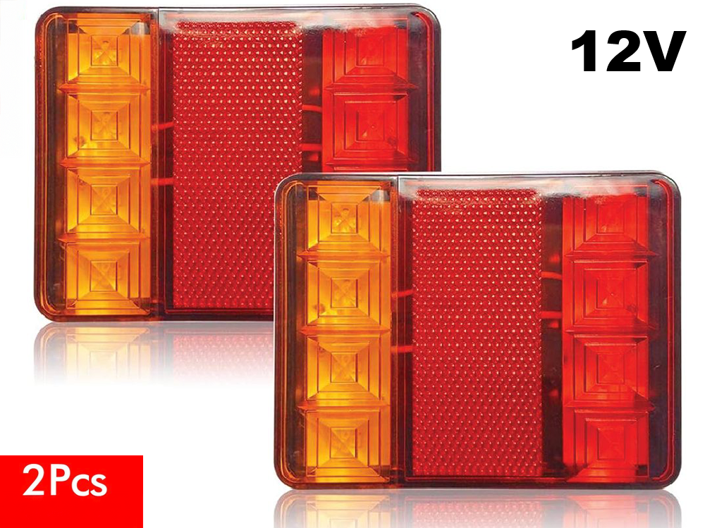 Side angle of LED trailer tail lights showing slim 24cm depth