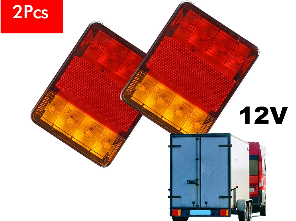 LED trailer tail lights installed on trailer rear for safety