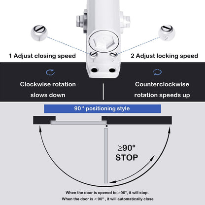 Automatic door closer reversible with rust-resistant aluminium alloy body
