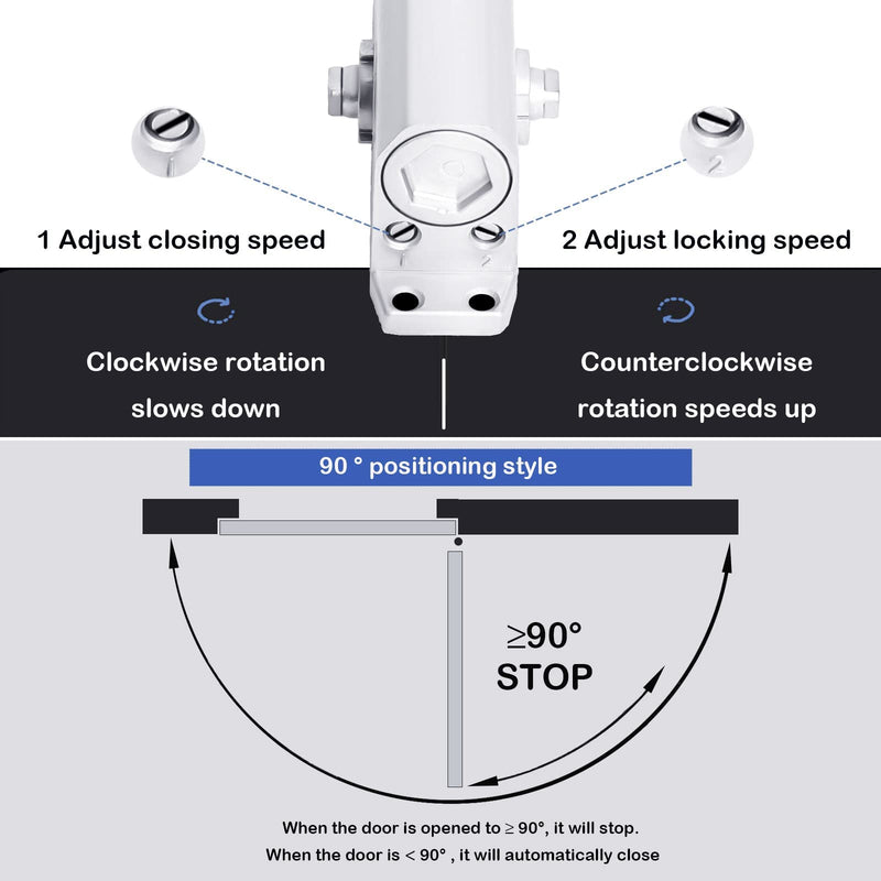 Automatic Door Closer Reversible