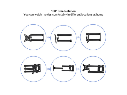 Black steel TV wall mount bracket front angle view