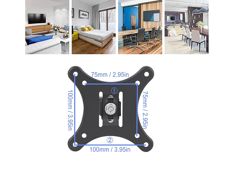 Full Motion TV Wall Mount Bracket for 10-26 Inch