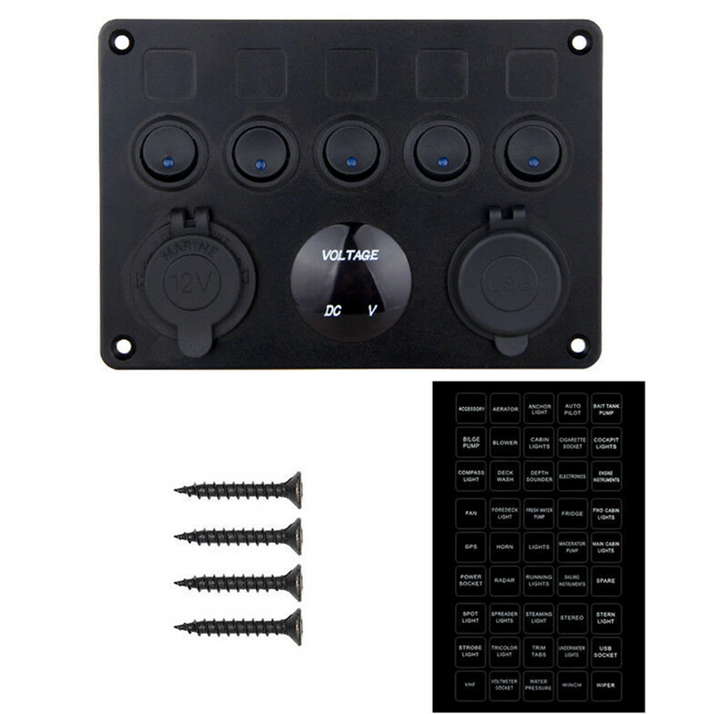 5 Gang Rocker Switch Panel