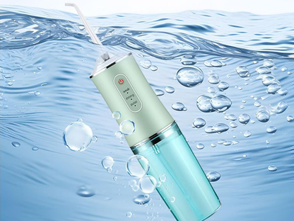 Portable water flosser cordless green waterproof rating label