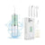 Portable water flosser cordless green side view showing ergonomic handle
