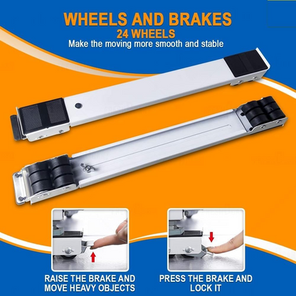 Heavy-duty metal frame of furniture mover lifter slider with load capacity label