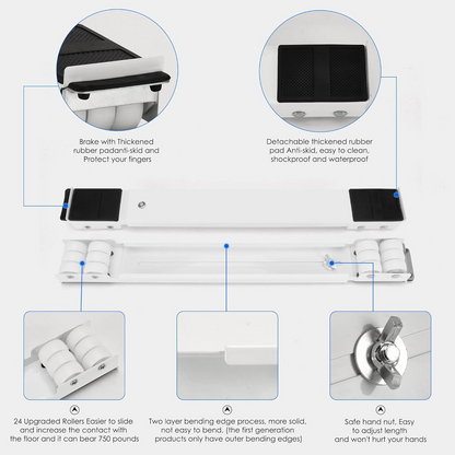 Heavy-duty metal frame of furniture mover lifter slider with load capacity label