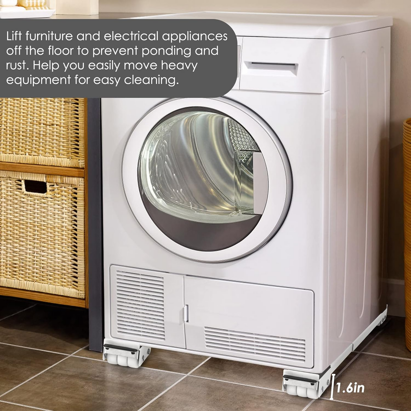 Heavy-duty metal frame of furniture mover lifter slider with load capacity label