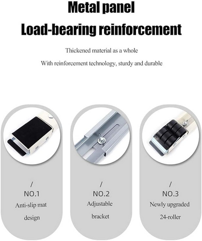 Detail of anti-shock rubber pads on furniture mover lifter slider