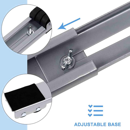Furniture mover lifter slider supporting a refrigerator in a kitchen