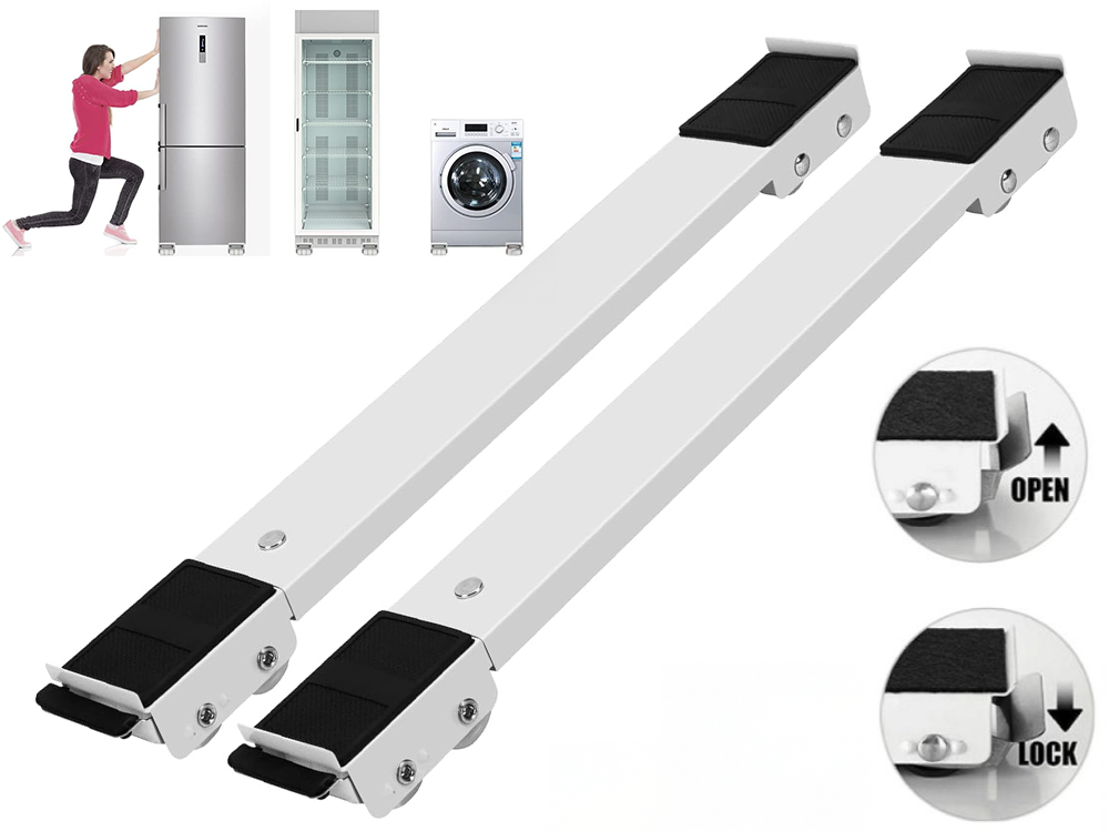 Side view of furniture mover lifter slider with brake lock system
