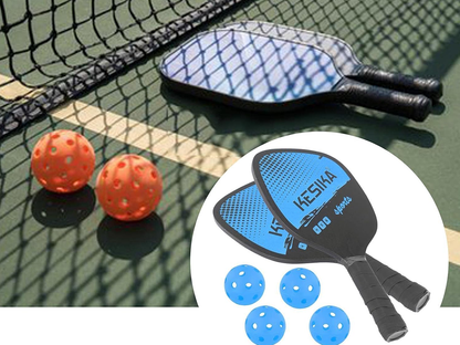 Zippered storage bag for pickleball set shown open with paddles inside
