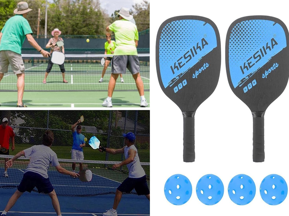 Side view of pickleball paddle handle measuring 115 cm