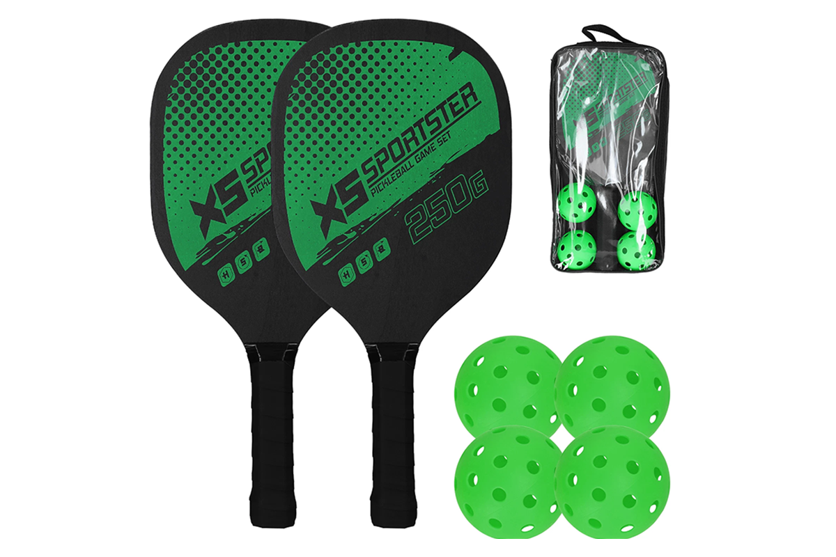 Close up of carbon fibre textured surface on pickleball paddle
