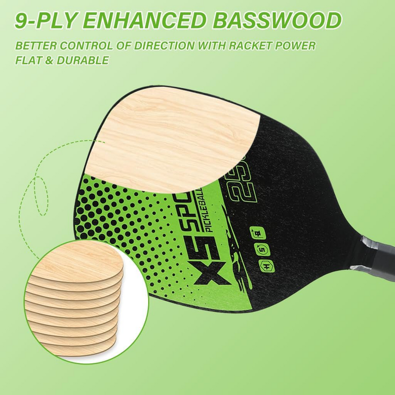 Pickleball Set with 4 Aerodynamic Balls