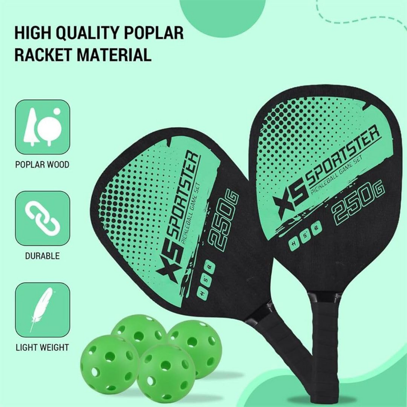 Pickleball Set with 4 Aerodynamic Balls