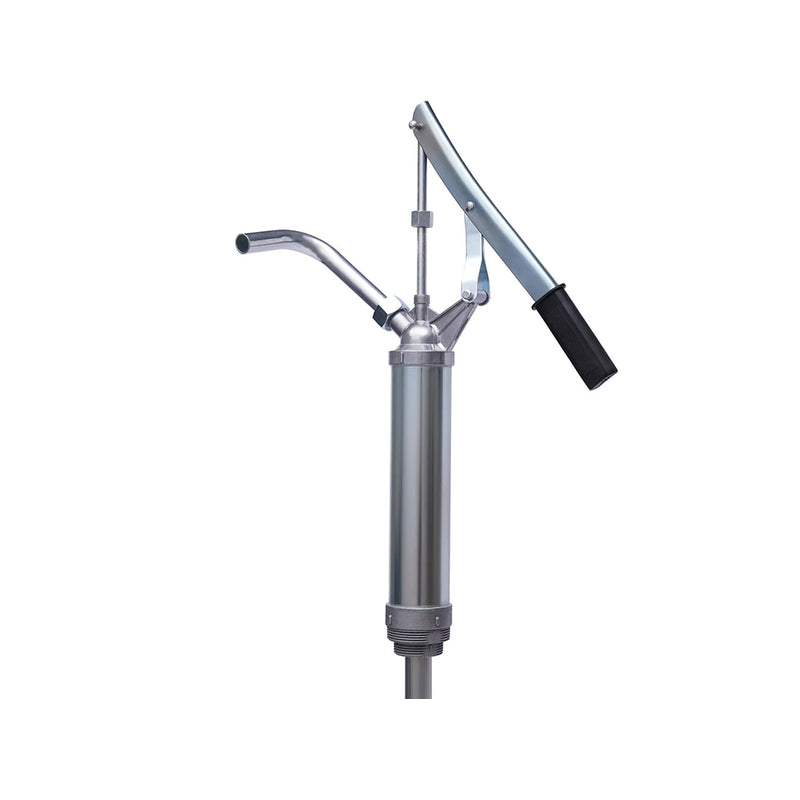 Hand rotary pump transfer pump chrome plated surface close up