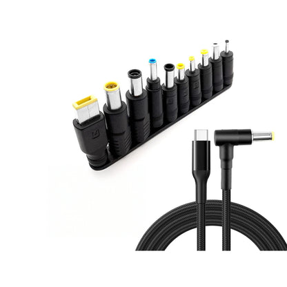 Universal USB-C charger cable showing braided nylon material