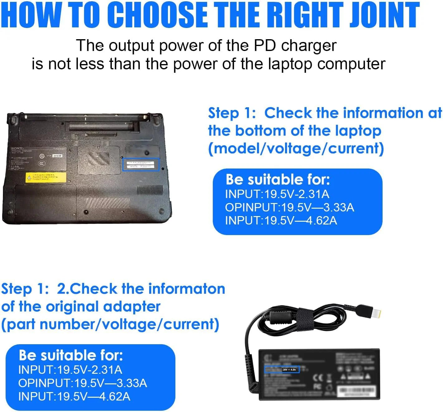 Universal USB-C Charger Cable Laptop Charger