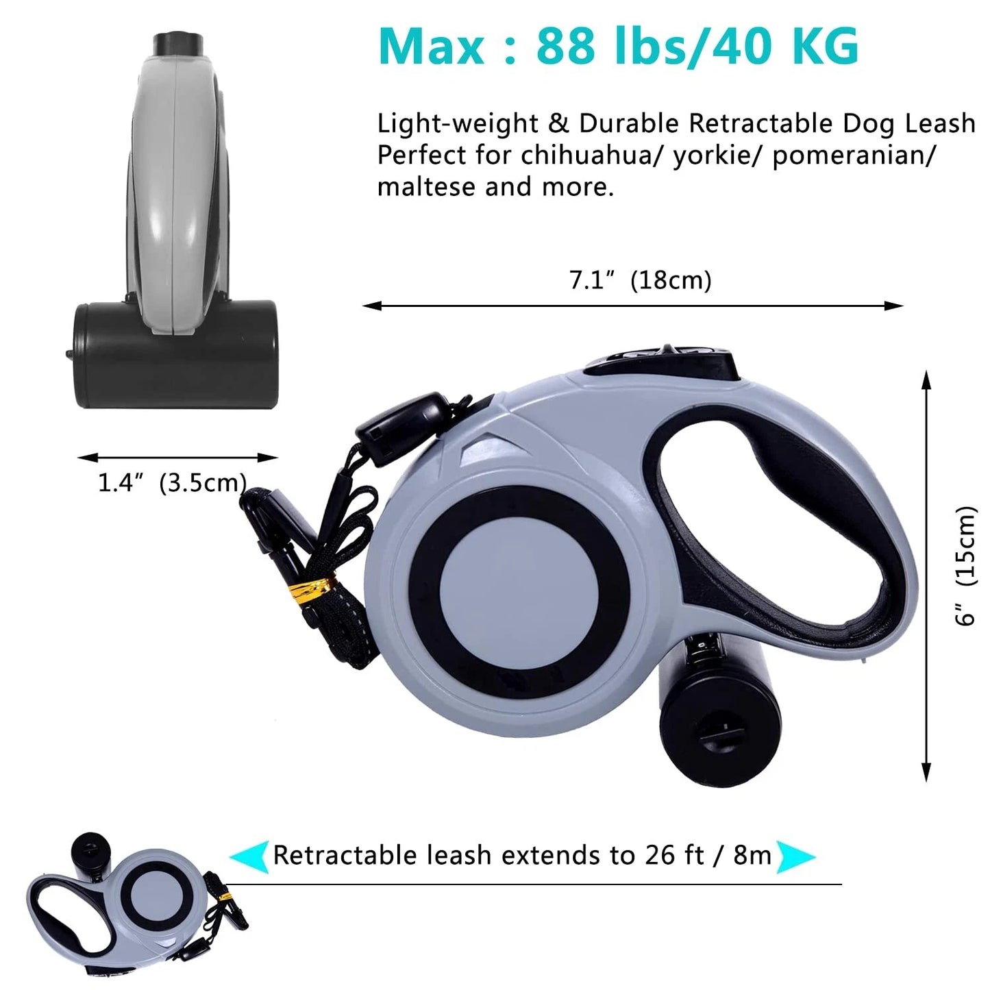 Retractable Dog Leash Tape 8M