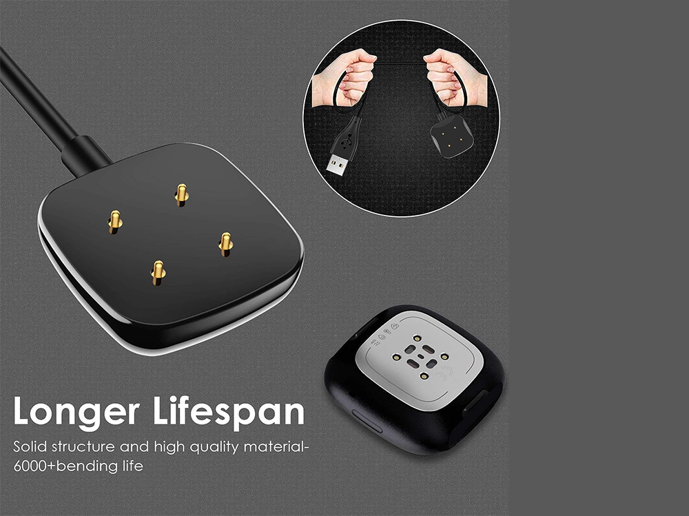 Charging Cable for Fitbit Sense 1/2 & Fitbit Versa 3/4