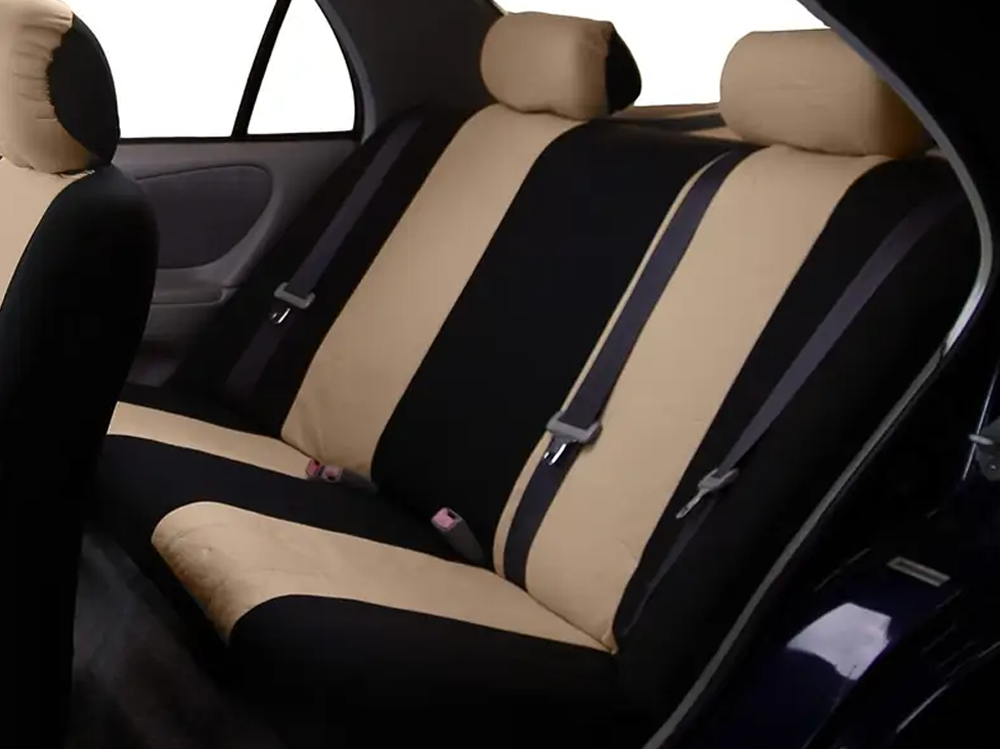 Easy installation of car seat covers set in black beige