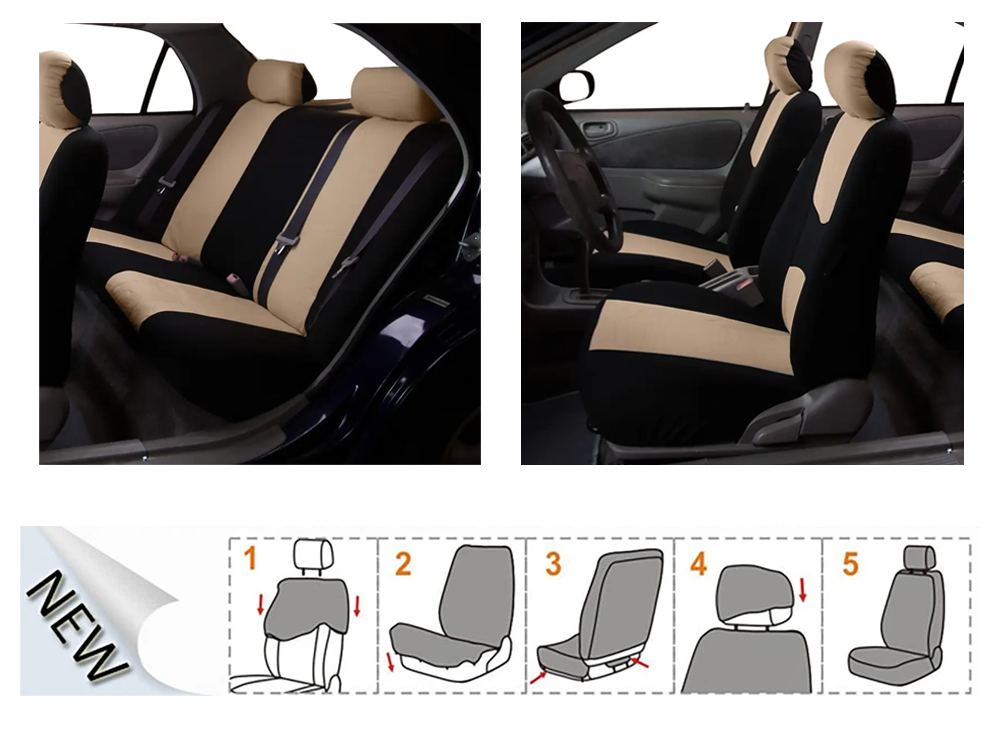 Full five seat coverage with car seat covers set