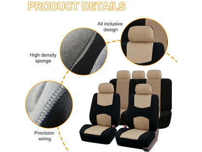 Full five seat coverage with car seat covers set