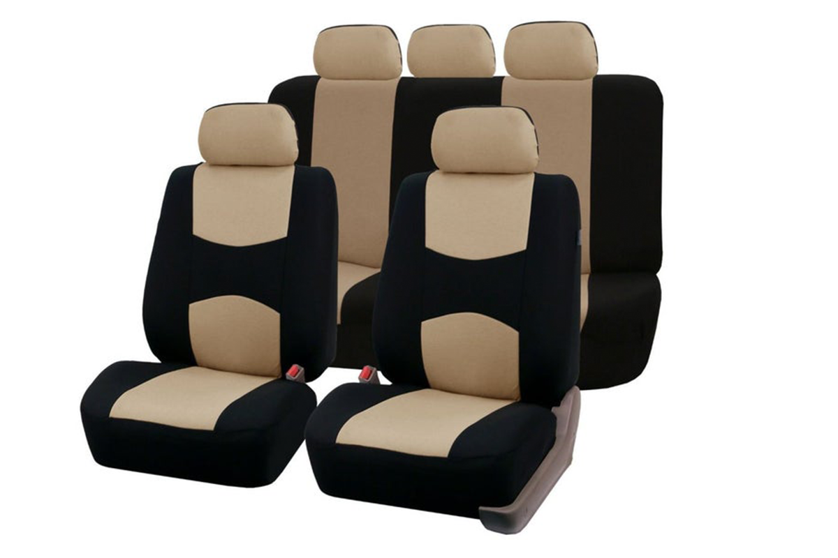 Rear seats car seat covers set in polyester material