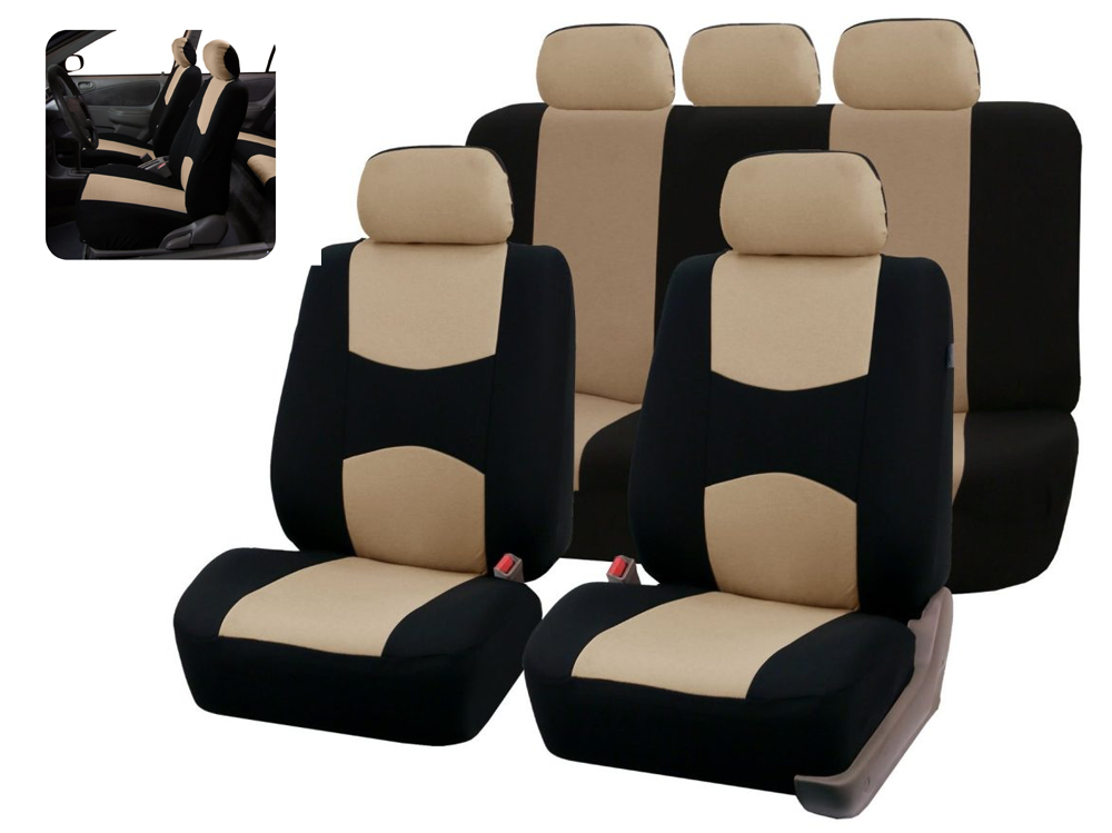 Side angle showing fit of car seat covers set