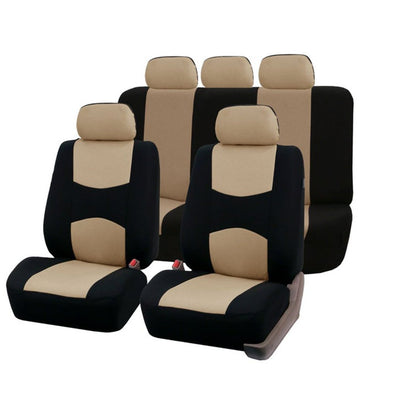 Car seat covers set front seats black and beige view