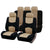 Car seat covers set front seats black and beige view