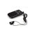 Ear hearing aids device showing front view with black plastic casing