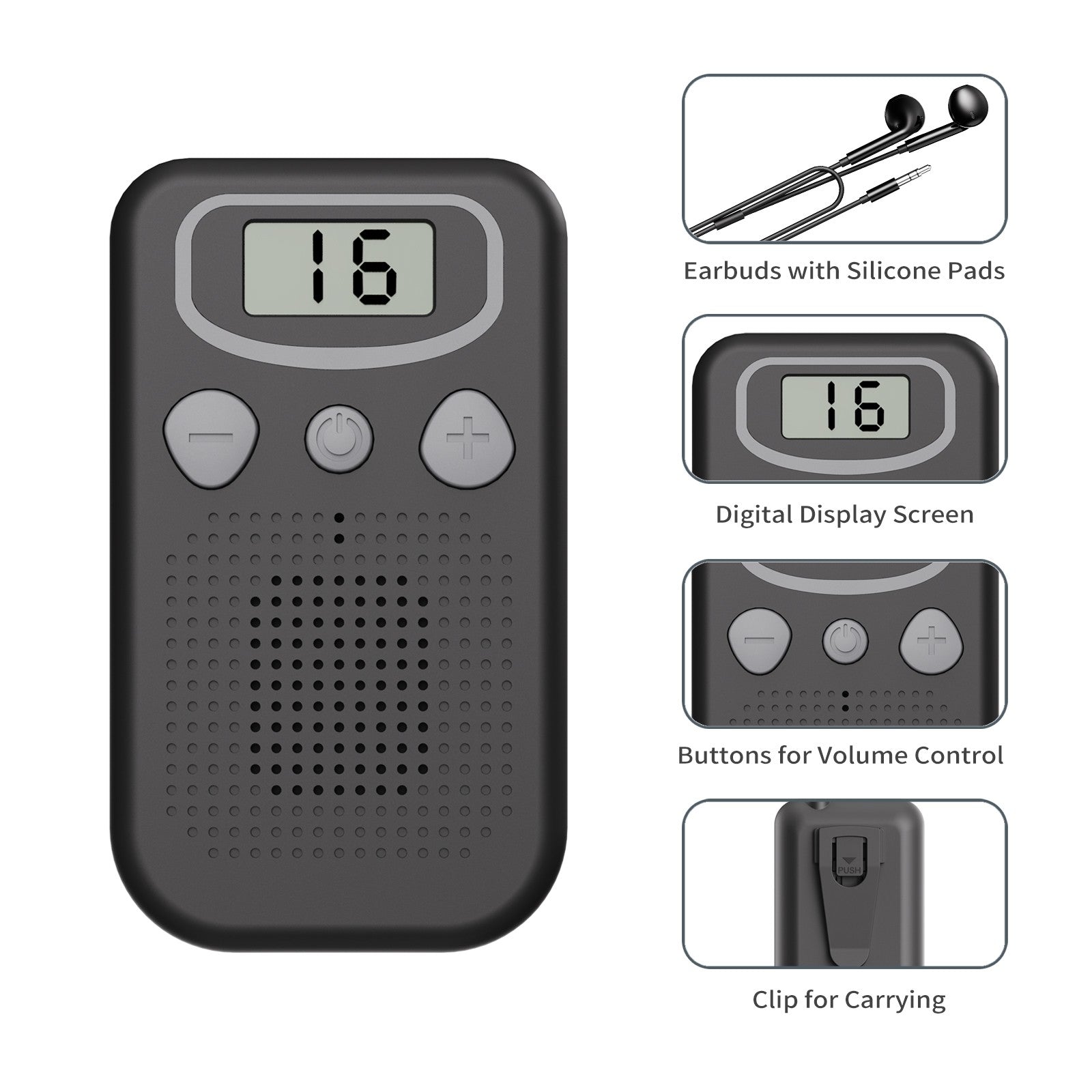 Ear hearing aids device with noise cancellation feature indicated