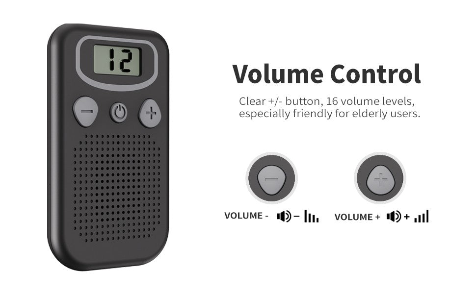 Ear hearing aids device in black colour resting on a flat surface