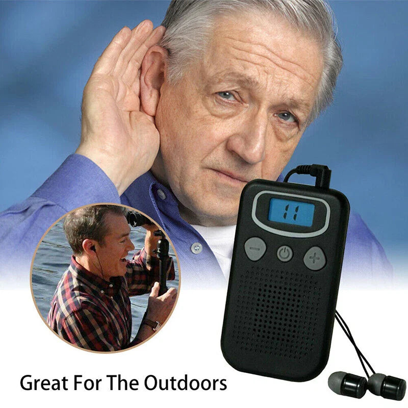 Ear hearing aids device placed next to AAA batteries for scale
